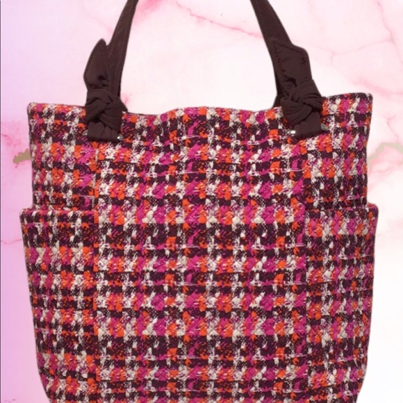 NWT Vera Bradley Hadley Tote with Phone Charger Pocket, Houndstooth Tweed - Picture 2 of 11